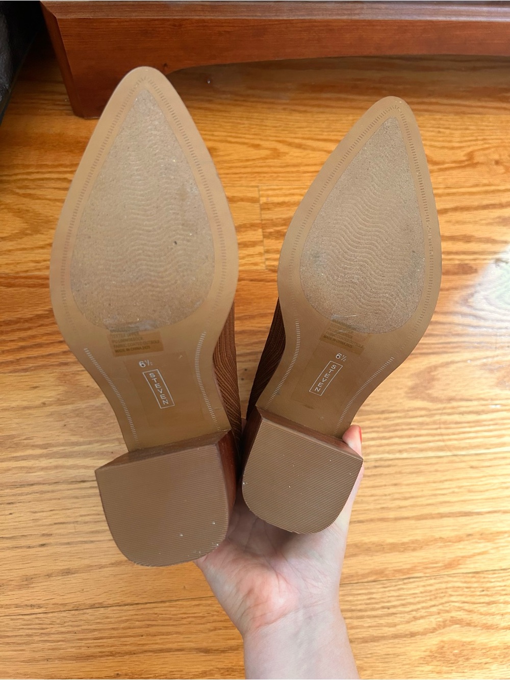 Steve Madden Nichol Sock Brown Booties NWOB Nixie Sock Bootie In Cognac - Picture 6 of 7